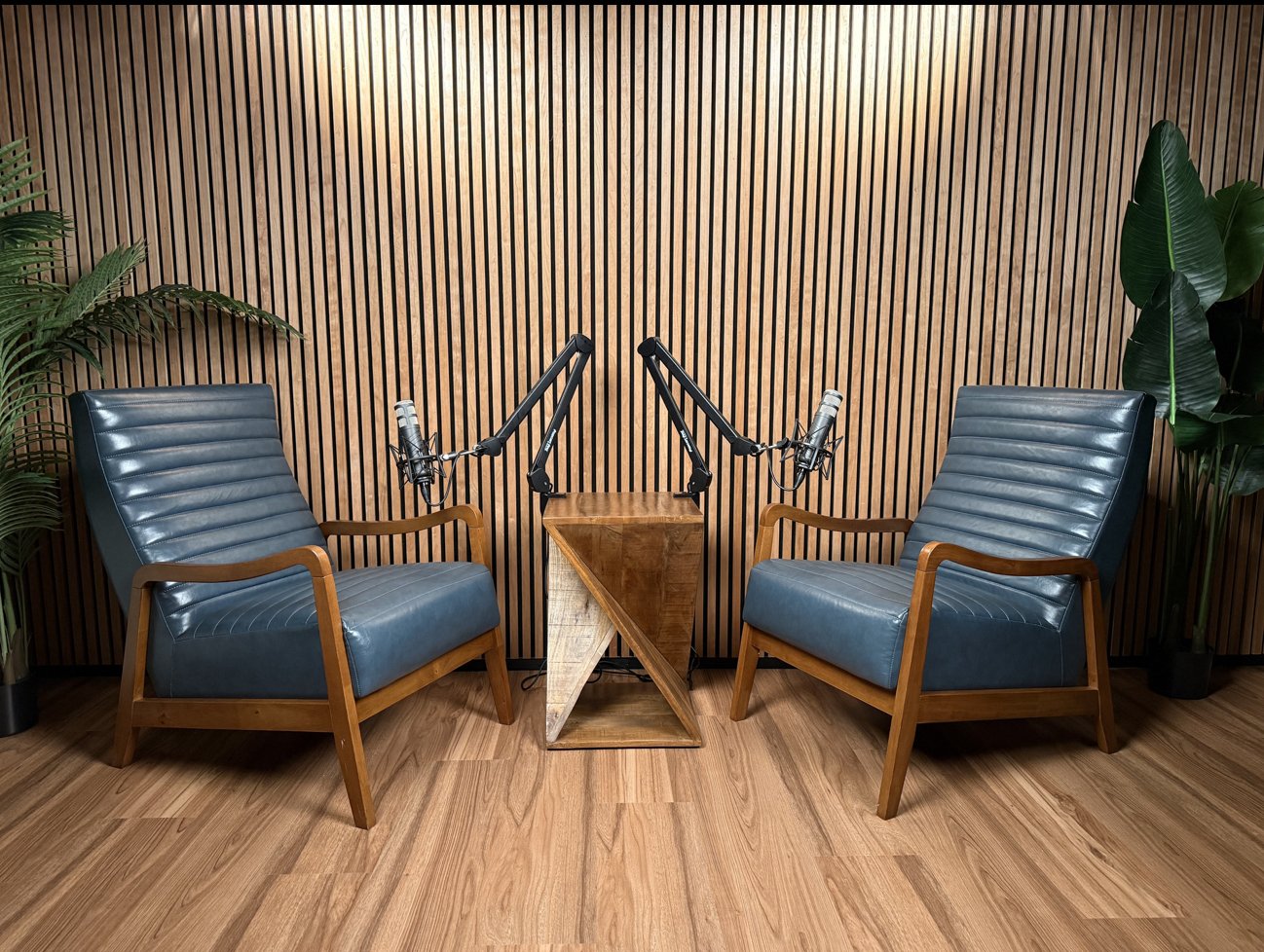 Podcast studio room
